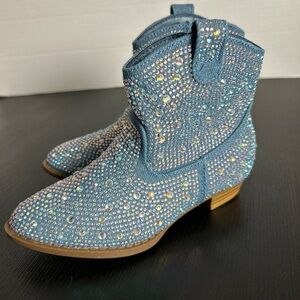 Link Kids Blue Sparkle Boots little girls size 6 brand new